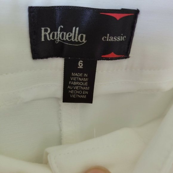 Rafaella Womens Classic Twill Higher Rise Straight Hip Slim Ankle Pants 6 White - Picture 3 of 7